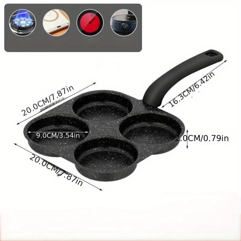 1pc Medical Stone Four-hole Omelette Pot
