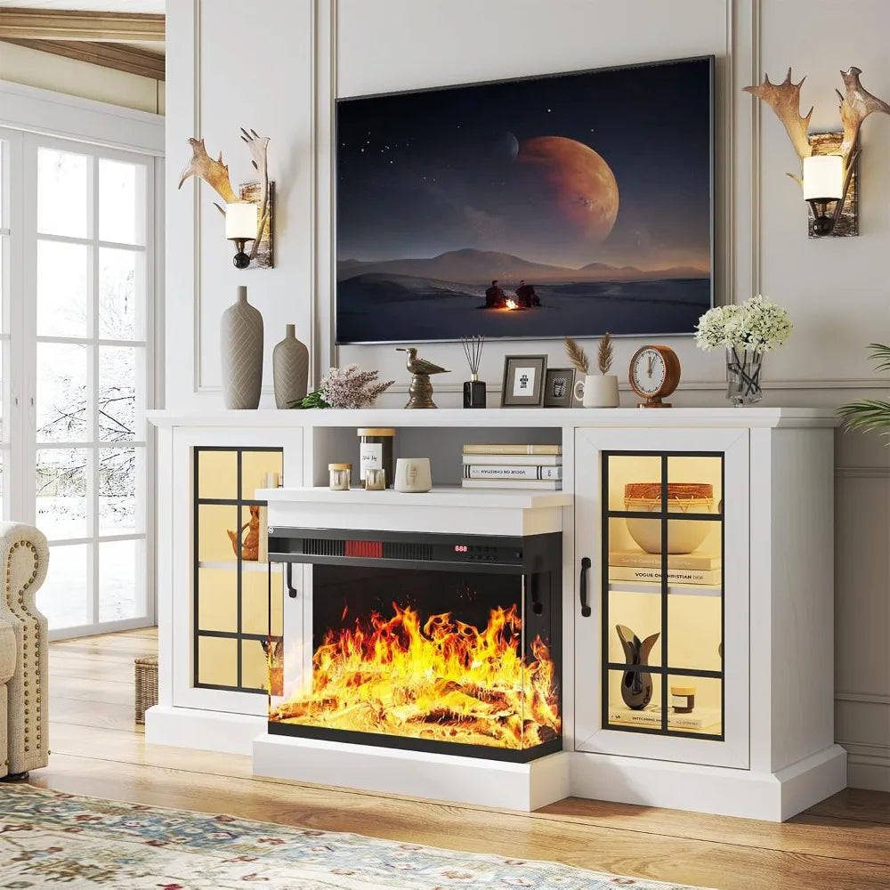 3 Sided Fireplace TV Stand