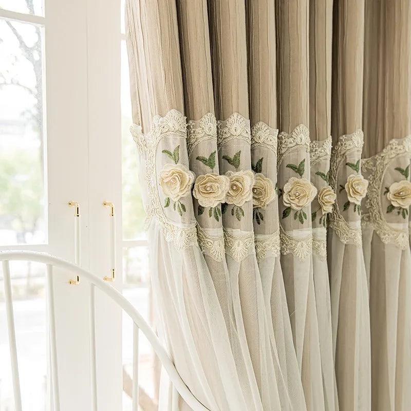 Embroidered Flower Curtains