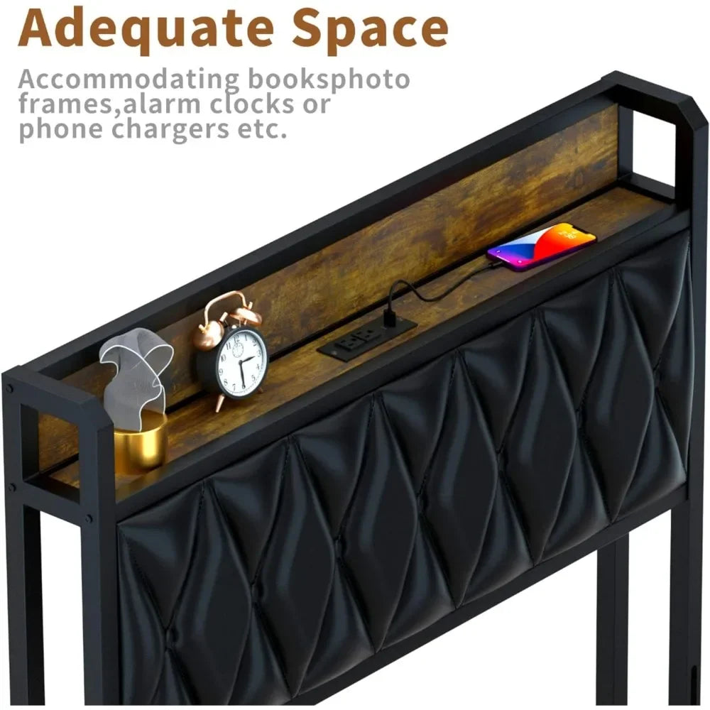 Twin Size Headboard with Charging Station