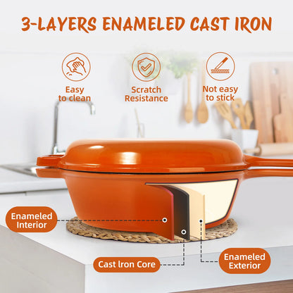 Enamel Cast Iron Frying Pan