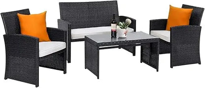 4 PCS Wicker Patio Set