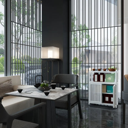 Large Capacity Bamboo Storage Cabinet