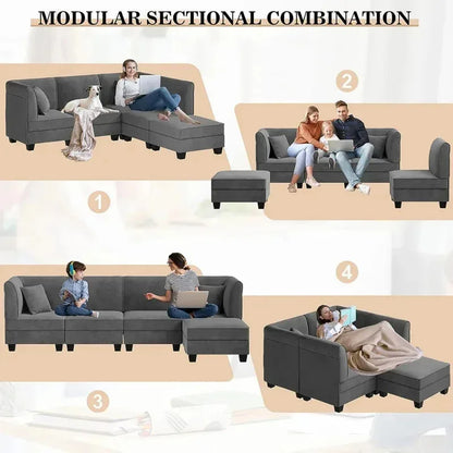 RPD4-Voasig 5 Pieces Sectional