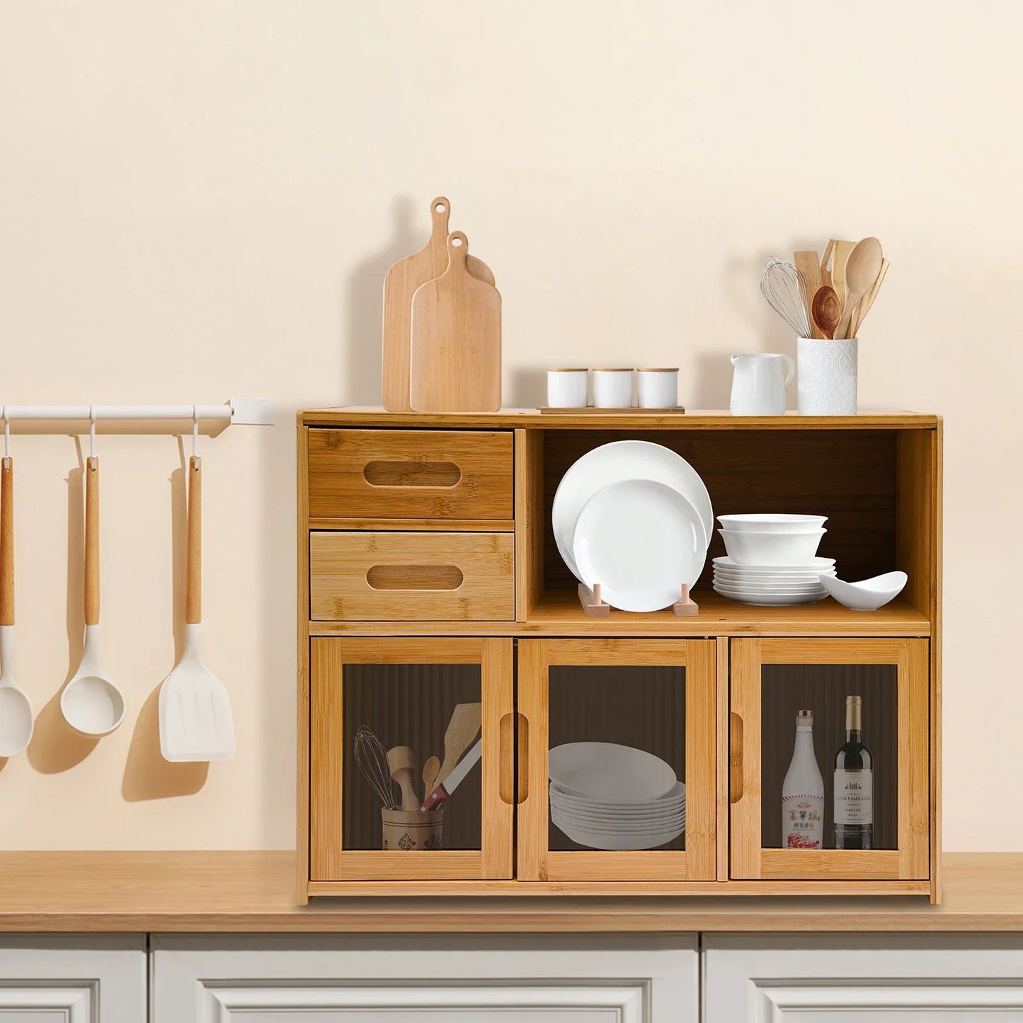 Bamboo Kitchen Utensil Cabinet