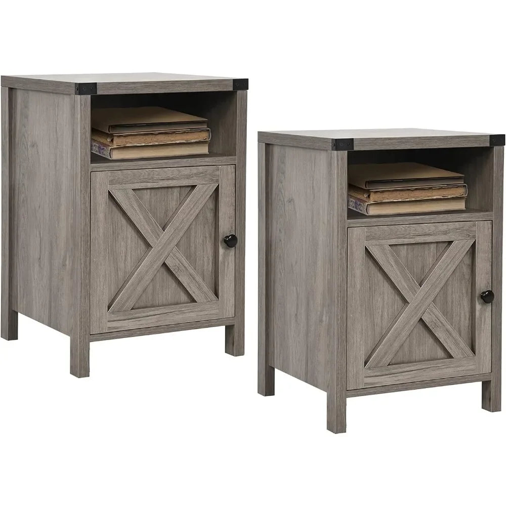 Nightstand Set with Barn Door