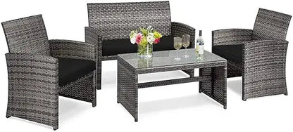 4 PCS Wicker Patio Set