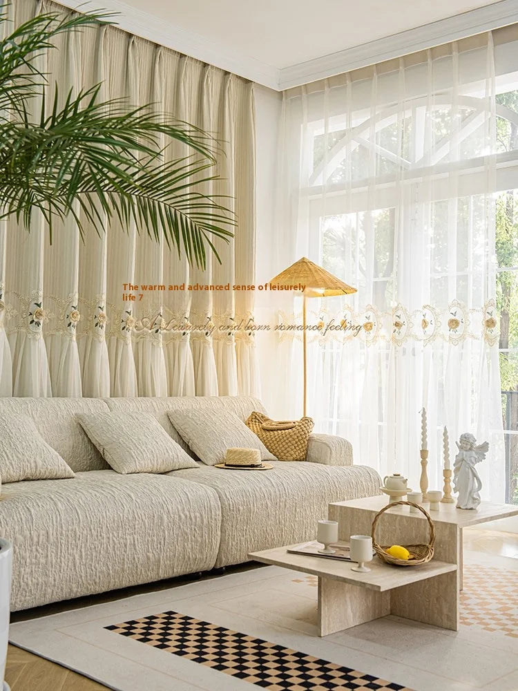 Embroidered Flower Curtains