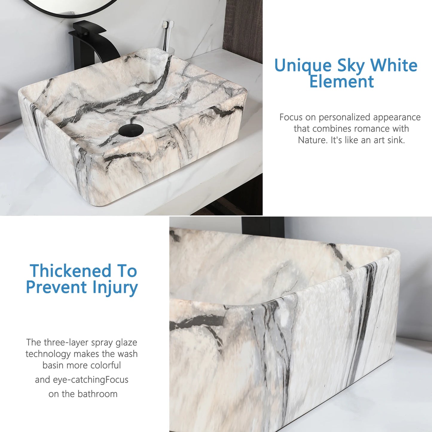 KEMAIDI Bathroom Vessel Sink