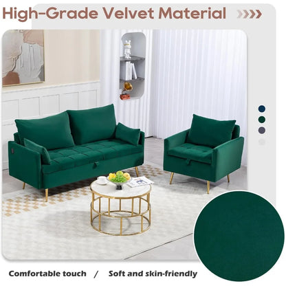 "60" Velvet Loveseat.