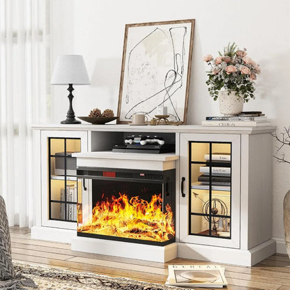 3 Sided Fireplace TV Stand
