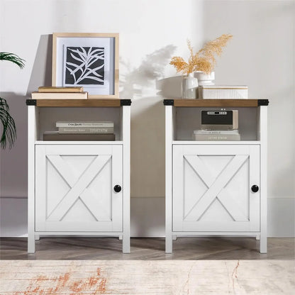 Nightstand Set with Barn Door