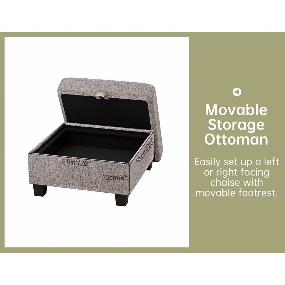 78" Convertible L Shaped Couch