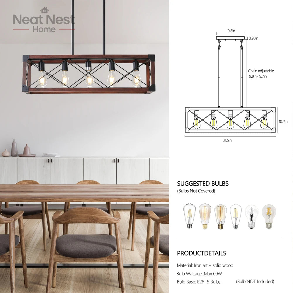 Industrial Farmhouse Rectangle Pendant Light